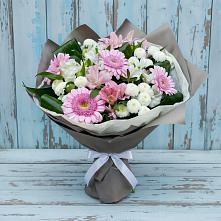 Букет цветов из:  Герберы, Альстромерии и Хризантемы #REPLACE_PRED# Рахье
