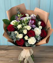 Букет цветов из:  Розы и Альстромерии в Рахье