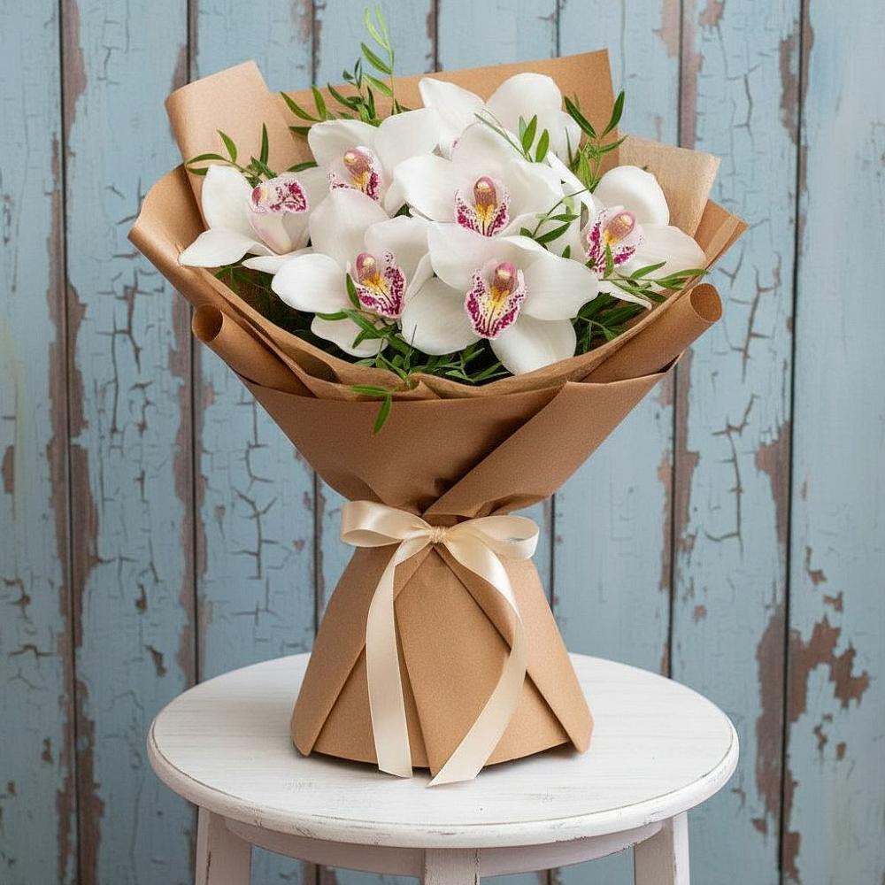 Букет цветов из: Орхидеи и Розы в Рахье