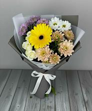 Букет цветов из:  Розы, Герберы и Хризантемы в Рахье