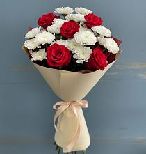 Букет цветов из:  Розы и Хризантемы в Рахье