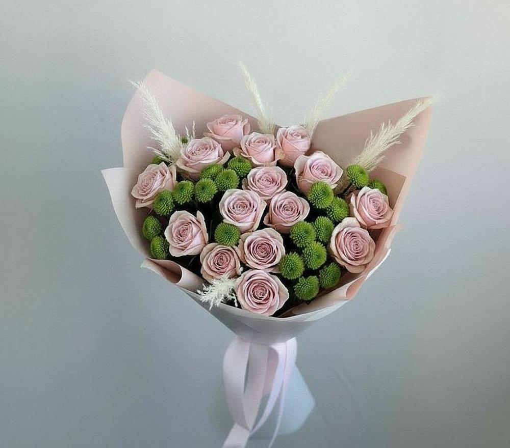 Букет цветов из: Розы и Хризантемы в Рахье