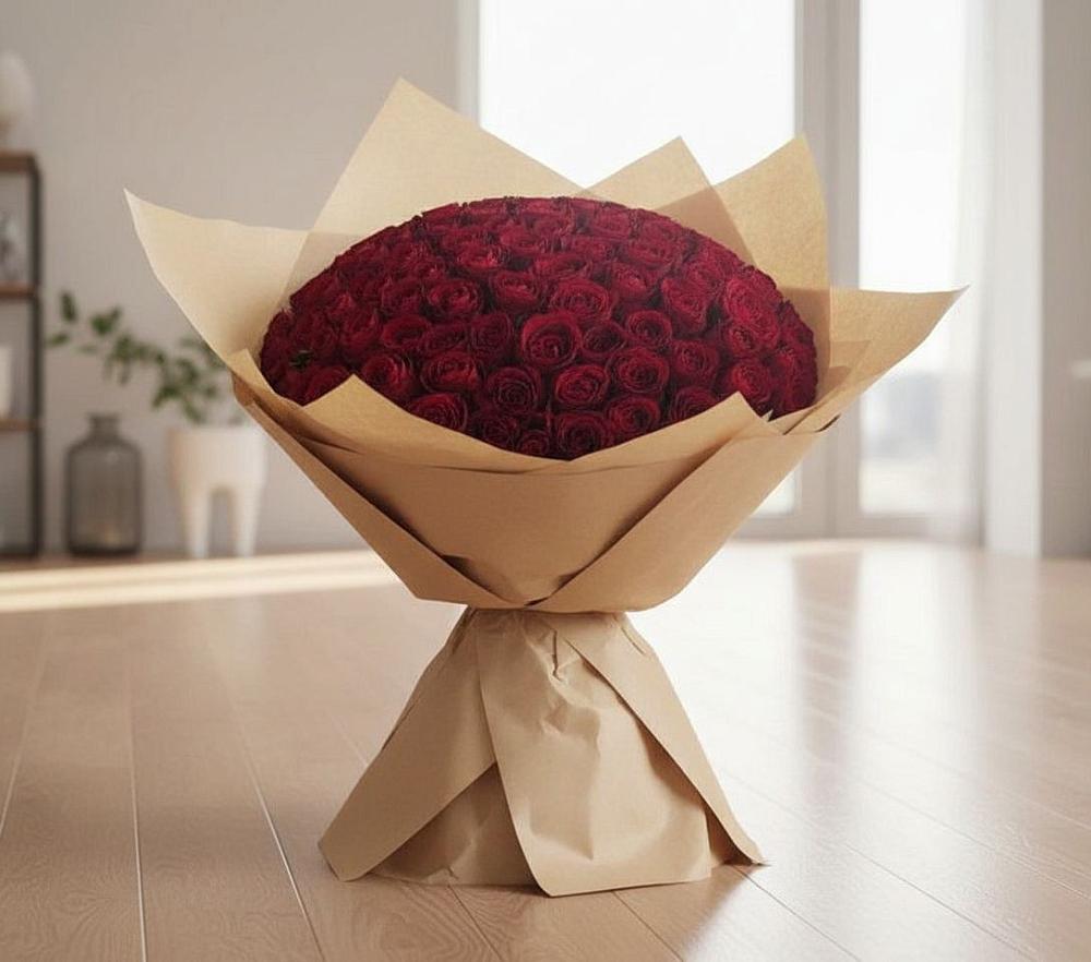 Букет 101 Красная роза в Рахье