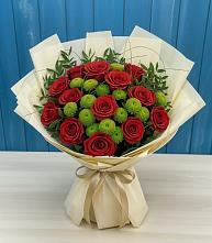 Букет цветов из:  Розы и Хризантемы в Рахье