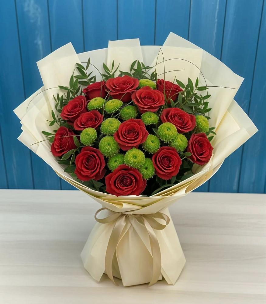 Букет цветов из: Розы и Хризантемы в Рахье