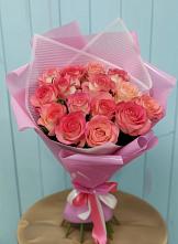 Букет 15 Розовых роз Равель в Рахье