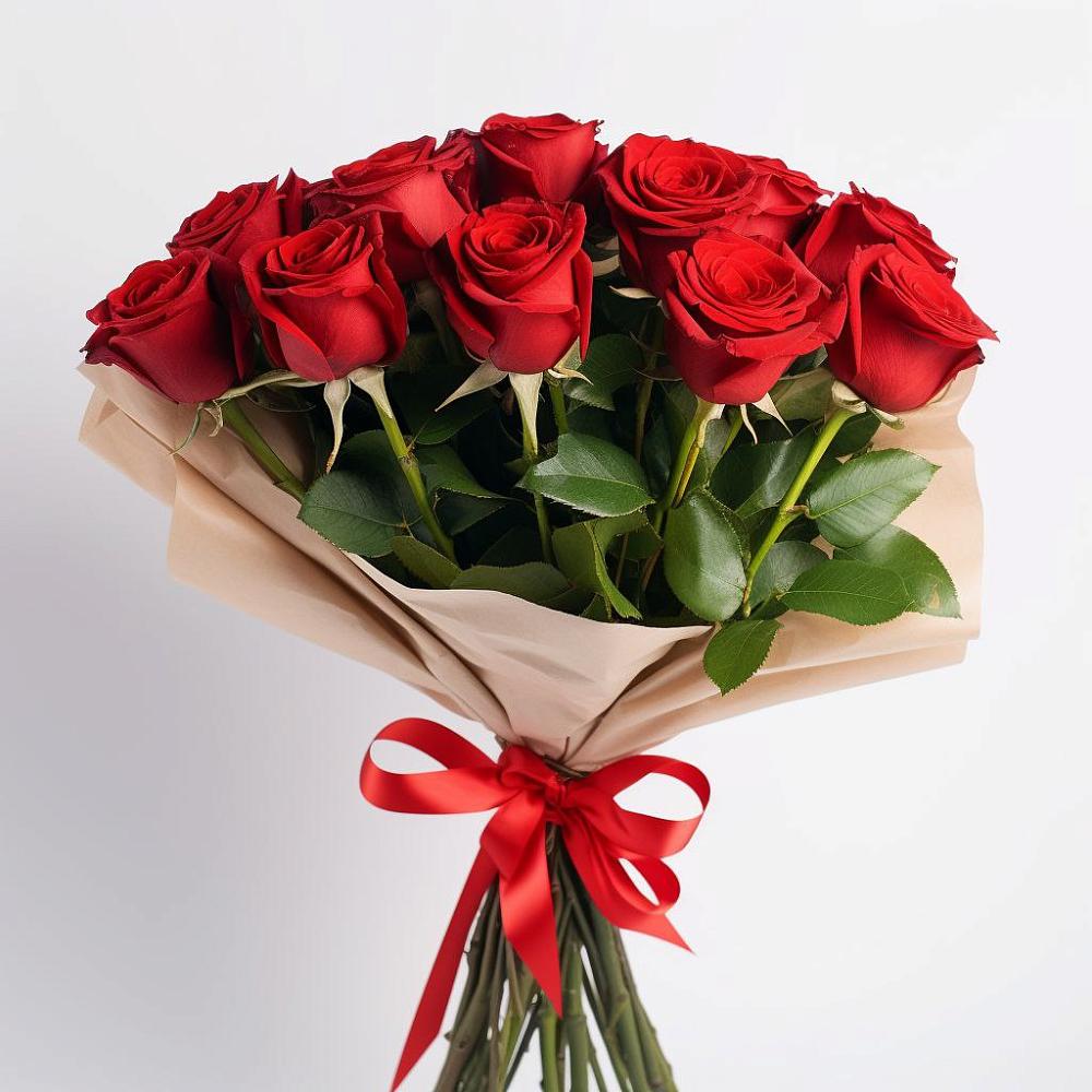 Букет 11 Красных роз Эдлесс Лав в Рахье